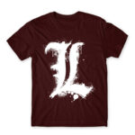 Death Note L Burgundy Men's T-shirt for Anime, Death Note