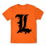 Death Note L Orange Men's T-shirt for Anime, Death Note