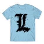 Death Note L Sky Blue Men's Tee for Anime, Death Note