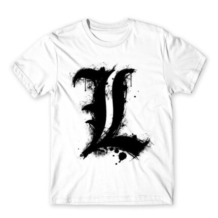 Death Note L White Men's T-shirt for Anime, Death Note