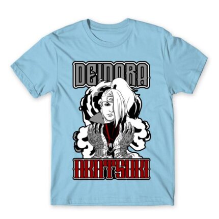 Deidara Akatsuki Sky Blue Men's Tee for Anime, Naruto