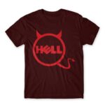 Dell Hell Burgundy Men's Tee for Brand Parody, Funny