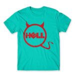 Dell Hell Turquoise Men's Tee for Brand Parody, Funny