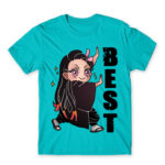 Demon Slayer – Best Friends – Nezuko Atoll Blue Men's T-shirt for Anime, Kimetsu No Yaiba