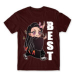 Demon Slayer – Best Friends – Nezuko Burgundy Men's Tee for Anime, Kimetsu No Yaiba