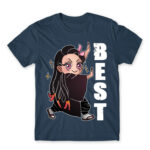 Demon Slayer – Best Friends – Nezuko Denim Men's T-shirt for Anime, Kimetsu No Yaiba