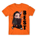 Demon Slayer – Best Friends – Nezuko Orange Men's T-shirt for Anime, Kimetsu No Yaiba