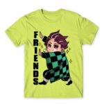 Demon Slayer – Best Friends – Tanjiro Apple Green Men's T-shirt for Anime, Kimetsu No Yaiba