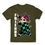 Demon Slayer – Best Friends – Tanjiro Army Men's T-shirt for Anime, Kimetsu No Yaiba