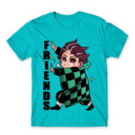 Demon Slayer – Best Friends – Tanjiro Atoll Blue Men's T-shirt for Anime, Kimetsu No Yaiba