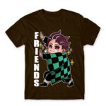 Demon Slayer – Best Friends – Tanjiro Chocolate Men's Tee for Anime, Kimetsu No Yaiba