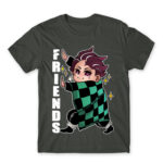 Demon Slayer – Best Friends – Tanjiro Dark Grey Men's Tee for Anime, Kimetsu No Yaiba