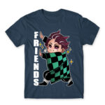 Demon Slayer – Best Friends – Tanjiro Denim Men's T-shirt for Anime, Kimetsu No Yaiba