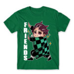 Demon Slayer – Best Friends – Tanjiro Kelly Green Men's T-shirt for Anime, Kimetsu No Yaiba