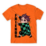 Demon Slayer – Best Friends – Tanjiro Orange Men's T-shirt for Anime, Kimetsu No Yaiba