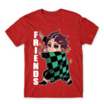 Demon Slayer – Best Friends – Tanjiro Red Men's Tee for Anime, Kimetsu No Yaiba