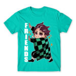 Demon Slayer – Best Friends – Tanjiro Turquoise Men's Tee for Anime, Kimetsu No Yaiba