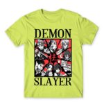 Demon Slayer Characters Apple Green Men's Tee for Anime, Kimetsu No Yaiba