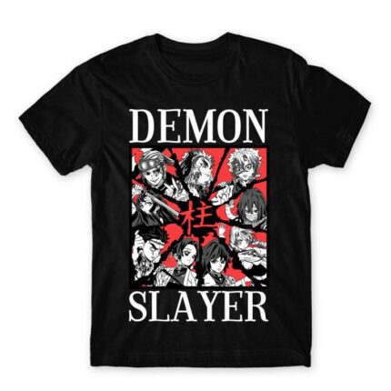 Demon Slayer Characters Black Men's Tee for Anime, Kimetsu No Yaiba