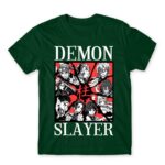 Demon Slayer Characters Bottle Green Men's T-shirt for Anime, Kimetsu No Yaiba