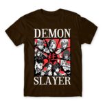 Demon Slayer Characters Chocolate Men's T-shirt for Anime, Kimetsu No Yaiba