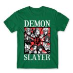 Demon Slayer Characters Kelly Green Men's Tee for Anime, Kimetsu No Yaiba
