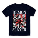 Demon Slayer Characters Navy Men's T-shirt for Anime, Kimetsu No Yaiba