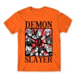 Demon Slayer Characters Orange Men's Tee for Anime, Kimetsu No Yaiba