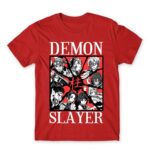 Demon Slayer Characters Red Men's T-shirt for Anime, Kimetsu No Yaiba