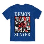 Demon Slayer Characters Royal Blue Men's Tee for Anime, Kimetsu No Yaiba
