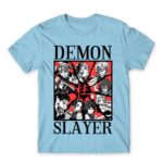 Demon Slayer Characters Sky Blue Men's Tee for Anime, Kimetsu No Yaiba