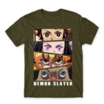 Demon Slayer Eyes Army Men's T-shirt for Anime, Kimetsu No Yaiba