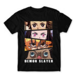 Demon Slayer Eyes Black Men's T-shirt for Anime, Kimetsu No Yaiba