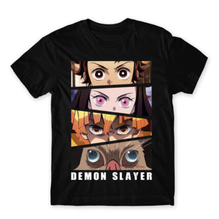 Demon Slayer Eyes Black Men's T-shirt for Anime, Kimetsu No Yaiba