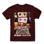 Demon Slayer Eyes Burgundy Men's Tee for Anime, Kimetsu No Yaiba