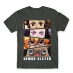 Demon Slayer Eyes Dark Grey Men's Tee for Anime, Kimetsu No Yaiba