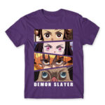 Demon Slayer Eyes Dark Purple Men's Tee for Anime, Kimetsu No Yaiba