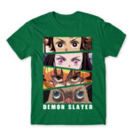 Demon Slayer Eyes Kelly Green Men's Tee for Anime, Kimetsu No Yaiba
