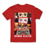 Demon Slayer Eyes Red Men's Tee for Anime, Kimetsu No Yaiba