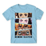 Demon Slayer Eyes Sky Blue Men's T-shirt for Anime, Kimetsu No Yaiba
