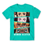 Demon Slayer Eyes Turquoise Men's Tee for Anime, Kimetsu No Yaiba