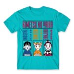 Demon Slayer – Geisha makeover Atoll Blue Men's T-shirt for Anime, Kimetsu No Yaiba