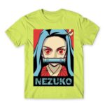 demon slayer nezuko Apple Green Men's T-shirt for Anime, Kimetsu No Yaiba