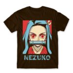 demon slayer nezuko Chocolate Men's T-shirt for Anime, Kimetsu No Yaiba