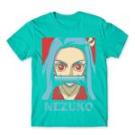 demon slayer nezuko Turquoise Men's T-shirt for Anime, Kimetsu No Yaiba