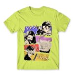 Demon Slayer retro Apple Green Men's T-shirt for Anime, Kimetsu No Yaiba