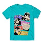 Demon Slayer retro Atoll Blue Men's T-shirt for Anime, Kimetsu No Yaiba