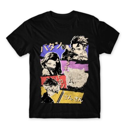 Demon Slayer retro Black Men's T-shirt for Anime, Kimetsu No Yaiba