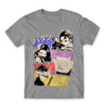 Demon Slayer retro Grey Melange Men's T-shirt for Anime, Kimetsu No Yaiba
