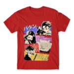 Demon Slayer retro Red Men's T-shirt for Anime, Kimetsu No Yaiba